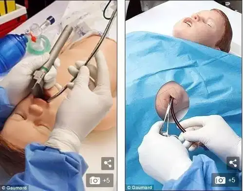 逼真5岁医用机器人能呼吸会流血叫妈妈
