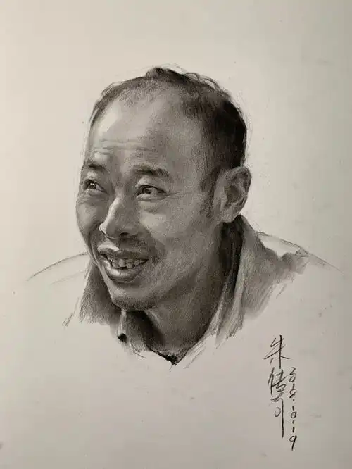 第三五四集朱传奇教你画户外光线的男老年素描头像

