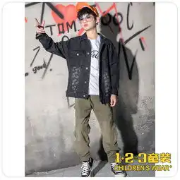秋款男大童7227黑ledd时尚单层外套13童装连锁
