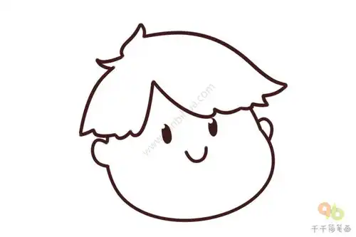 短头发男生头像简笔画
