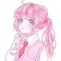 粉色元气少女头像卡通卡通元气满满可爱少女头像

