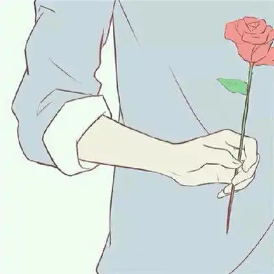 情侣头像拿玫瑰花图片情