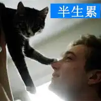 抱着猫的男生头像,抱着猫咪的男人头像,男人与宠物
