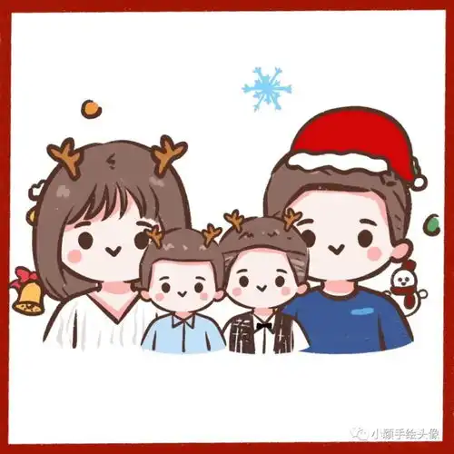 全家福年味头像,一家三口四口动漫头像,简单又好看
