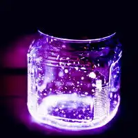 彩色荧光瓶子唯美头像图片,星星点点照亮黑夜
