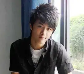 潮流帅气男生斜刘海锡纸烫发型2
