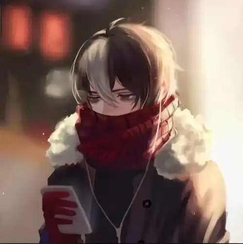 动漫男生头像人家都是跨年,我腿短,只能用翻的,翻年快乐
