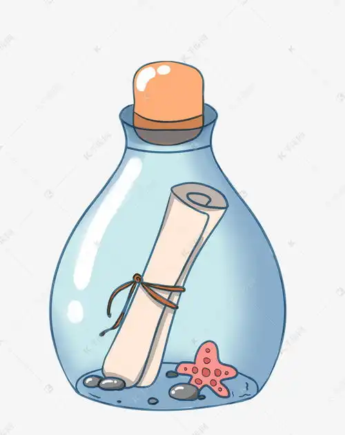 蓝色的梦幻漂流瓶插画素材图片免费下载千库网
