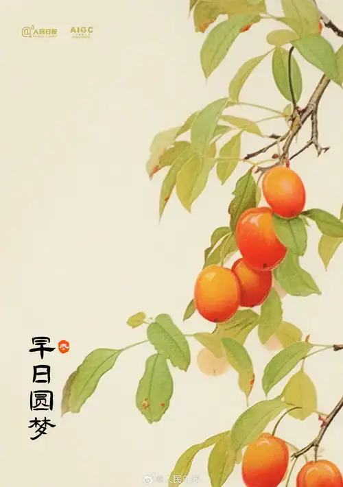 ai画出了中国风的硕果累累
