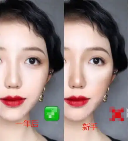 新手化妆vs一年后,差的不是一星半点,直男已经被雷炸了一年

