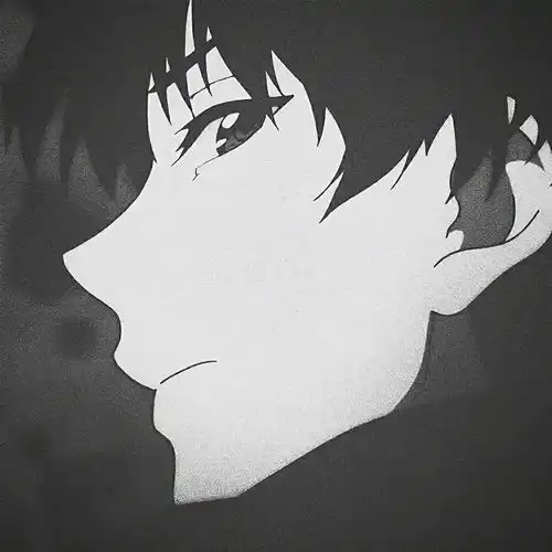 帅气黑白动漫男生头像
