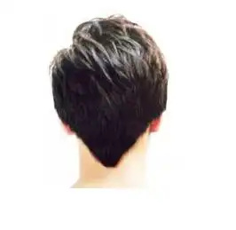 男生两边推掉后面倒三角的发型
