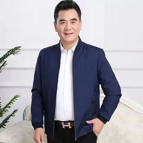 中老年外套男装中年男士外套春秋爸爸装薄款夹克衫老年人外衣服男
