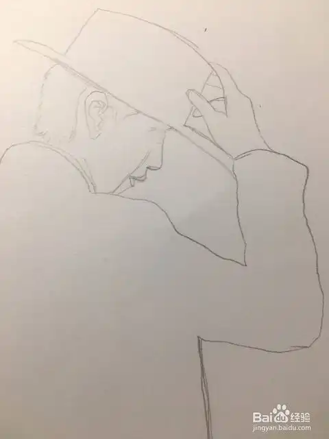 画穿黑衣戴黑帽子的男人画帅气酷毙型男

