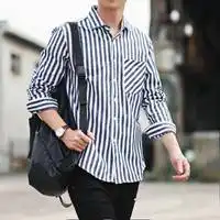 条纹衬衫男头像艺术微信头像图片大全
