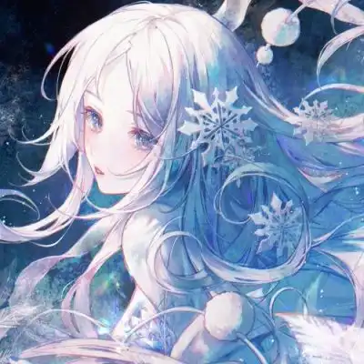 女头像动漫蓝色忧郁风