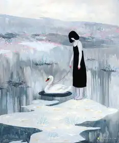 mandycao纤细而敏感的女生插画
