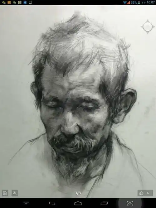 三幅铿锵有力的素描头像
