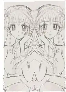 我画漫画正面脸时,左边的那幅看起来还好,我翻转后,右边那幅看起来就不对称,感觉歪了,打十字线也没用

