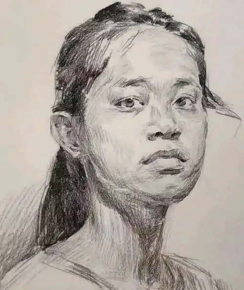 传奇绘画课堂回顾第二四七集朱传奇教你画扎马尾辫神情坚毅的女青年素描头像

