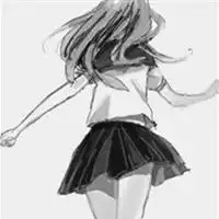 手绘黑白女生头像背影手绘美女黑白气质图片头像
