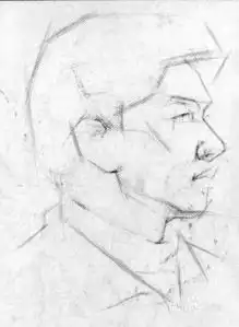 素描头像学习男青年侧面
