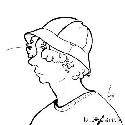 2021男生手绘简笔画头像合集手绘男生线条头像图片
