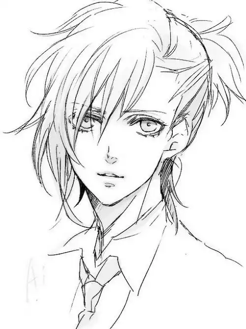 有没有坏坏的又帅气男生素描图片
