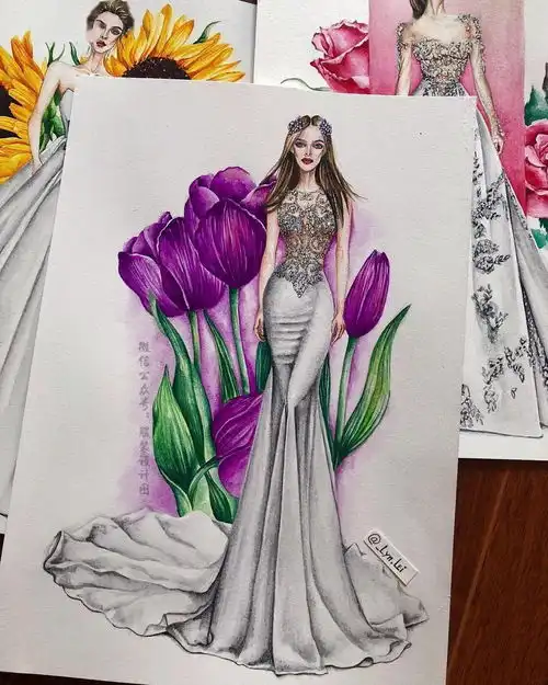 手绘婚纱礼服设计效果图120张

