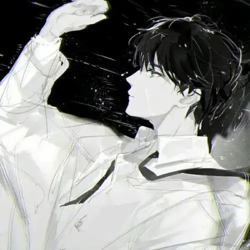 帅气黑白动漫男生头像
