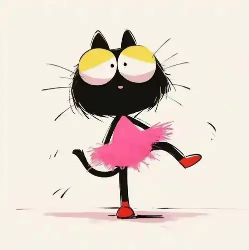 可爱的小黑猫卡通头像分享
