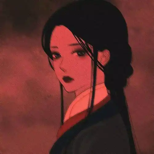 一组绝绝子的红色女生头像
