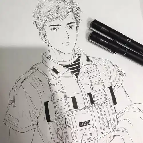 动漫手绘这样画小哥哥小姐姐真好看超爱这个画风