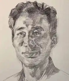 传奇绘画课堂回顾第三一集朱传奇教你画亲和面善的侧光源男中年素描头像
