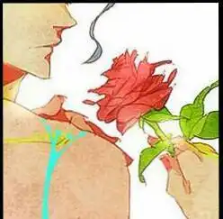 求手里拿着玫瑰的卡通男生图片或头像