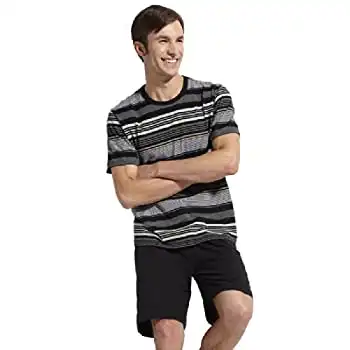 hanes恒适男式家居服黑色条纹mslm113602n
