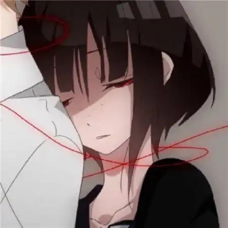 手绘情侣头像一男一女动漫,在一起是注定的缘分
