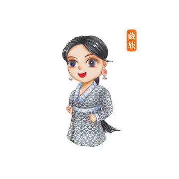 q版藏族,人物素材,设计素材,设计模板,汇图网
