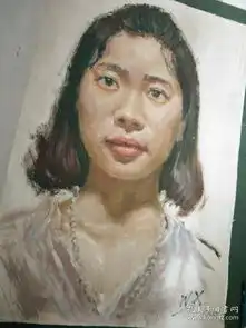 油画女子头像
