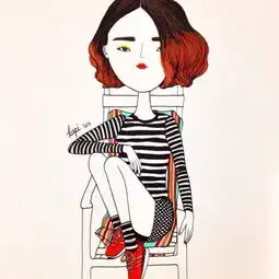 可爱的卡通短发女生送给你们当头像
