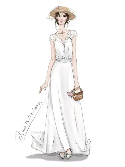 民族风婚纱礼服设计效果图ipadprocreate手绘100张
