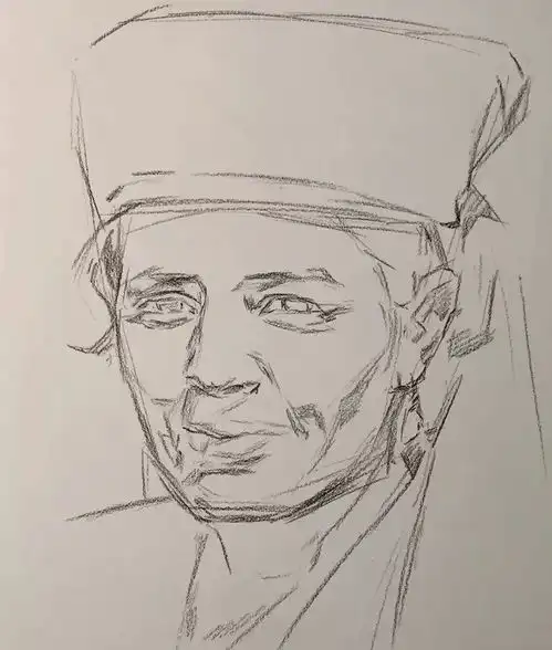 第三三九集朱传奇教你画穿戴民族服饰的女中年素描头像
