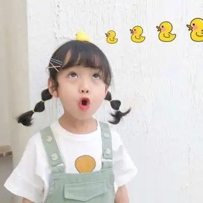女生头像可爱呆萌小孩真人侧脸小女孩头像
