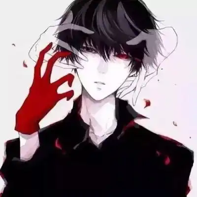 动漫血腥黑化男头像超丧二次元黑暗系忧郁头像
