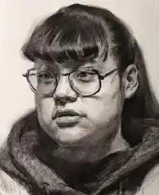 传奇绘画课堂回顾第二七二集朱传奇教你画戴眼镜穿帽衫的女青年素描头像
