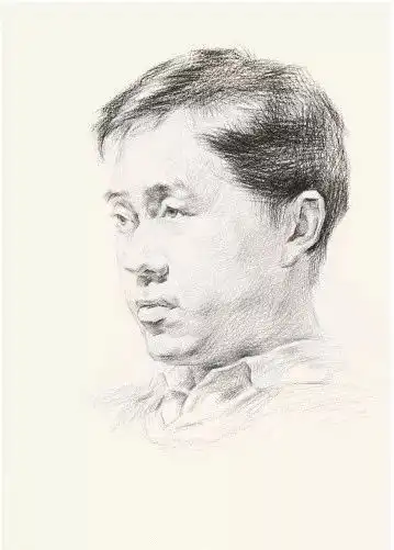 四分之三男青年素描头像步骤图
