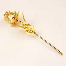 情人节礼物日韩风范金饰品24k纯金箔金色玫瑰花精品玫瑰花语
