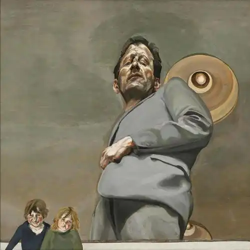 工作中的画家与自己对话,被自己赋予,为自己创造
