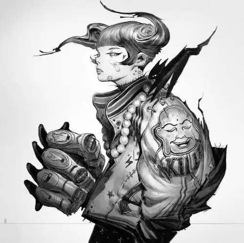 黑白素描下的丧尸丨台湾画师shawnlin作品
