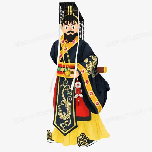 卡通手绘秦始皇形象元素png图片素材下载元素png熊猫办公
